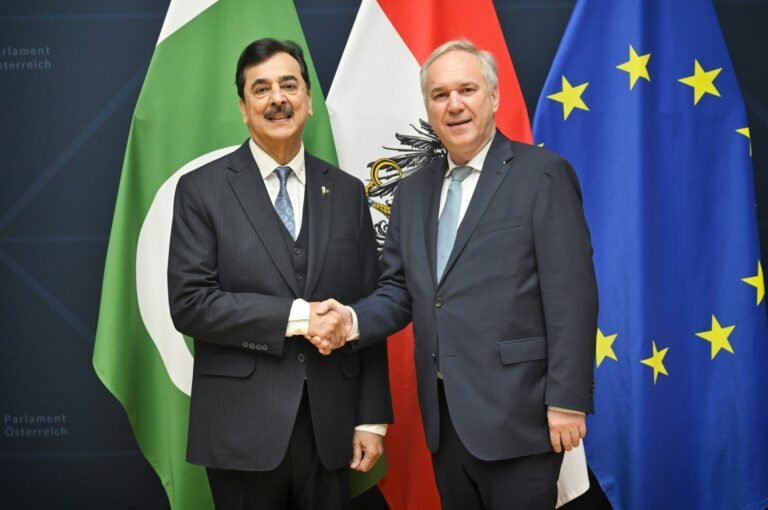 Chairman of the Senate of Pakistan, Syed Yousaf Raza Gillani, and Walter Rosenkranz, President of the National Council of Austria