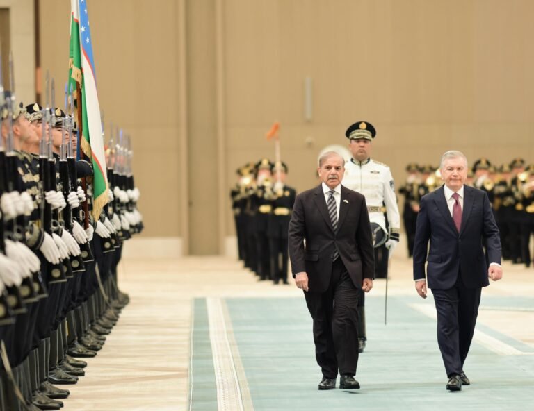 PM Shehbaz Sharif Honoured with Guard of Honour in Tashkent, Meets Uzbek President Mirziyoyev
