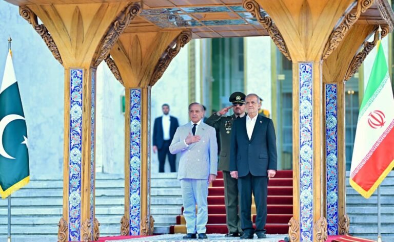 PM Shehbaz Sharif Arrives in Iran, Receives Guard of Honour at Saadabad Palace