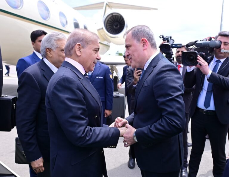PM Shehbaz Arrives in Azerbaijan for Trilateral Summit After Concluding Iran Visit